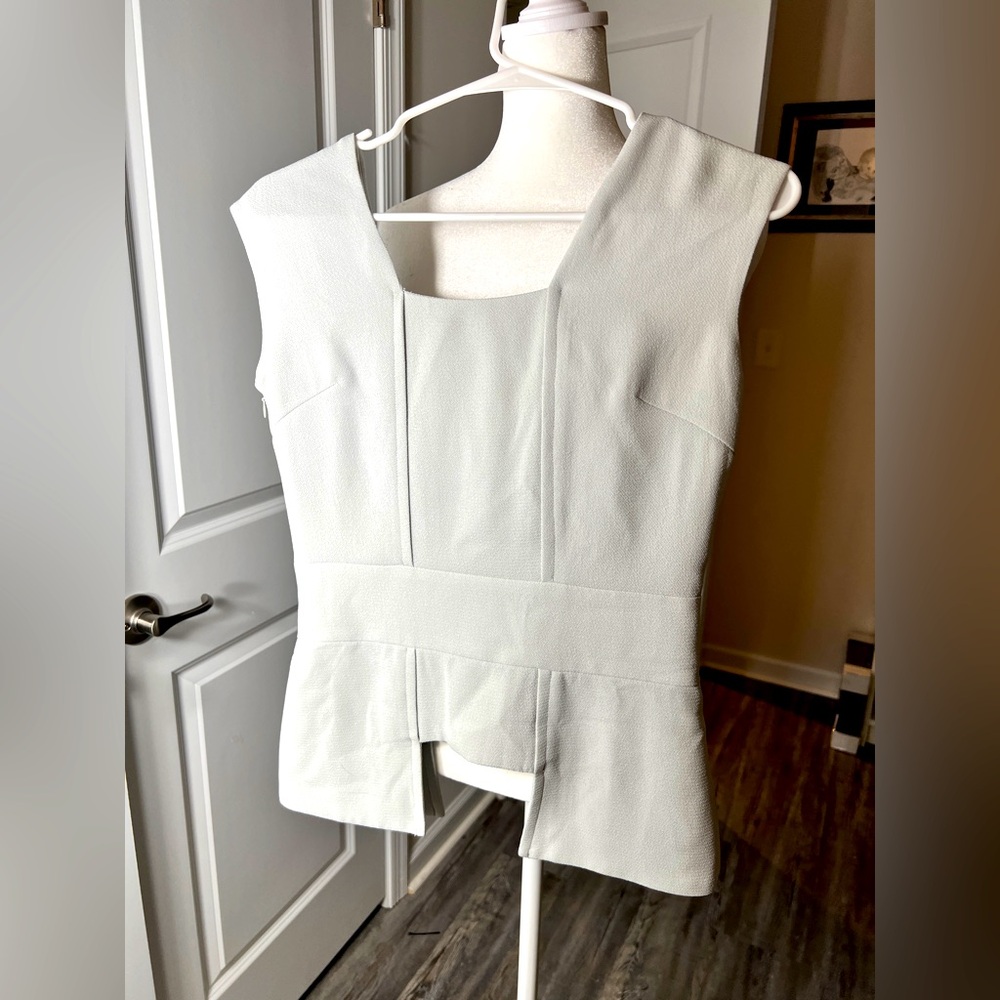 NWOT Elizabeth & Clarke Catalina Work Top size 4 Pale dove gray